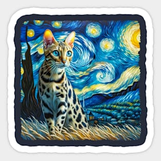 Ocicats Starry Night Inspired - Artistic Cat Sticker